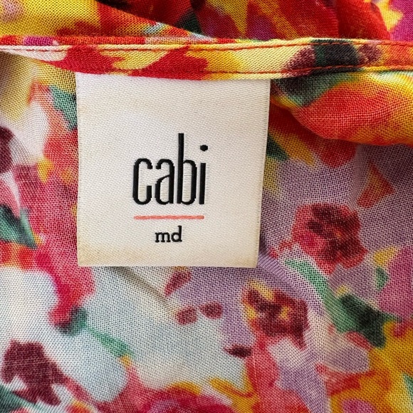 Cabi Colorful Abstract Floral Sleeveless Blouse Size Medium - Picture 5 of 6